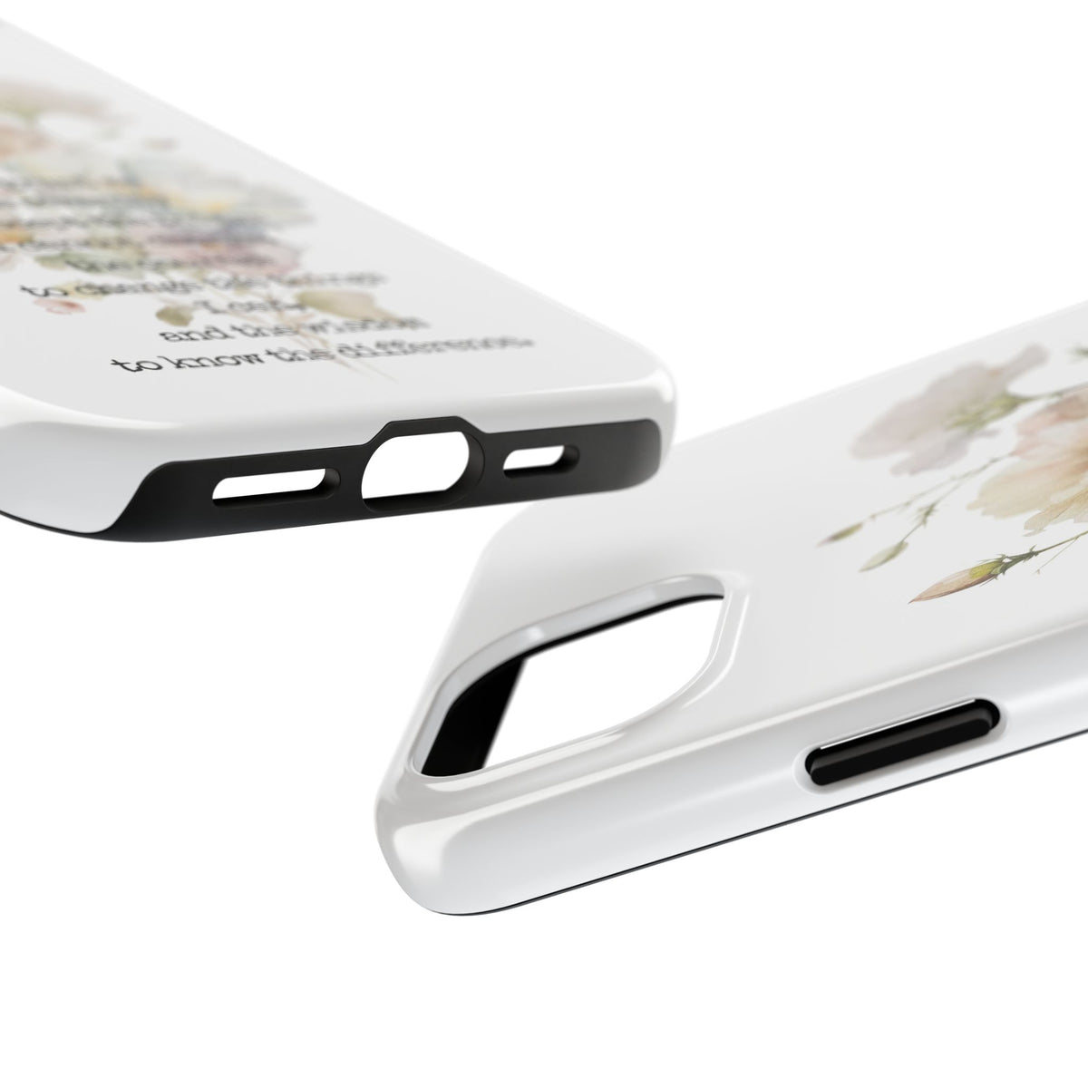 Serenity Prayer Watercolor Floral TOUGH Protective iPhone Case