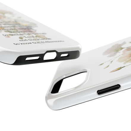 Serenity Prayer Watercolor Floral TOUGH Protective iPhone Case