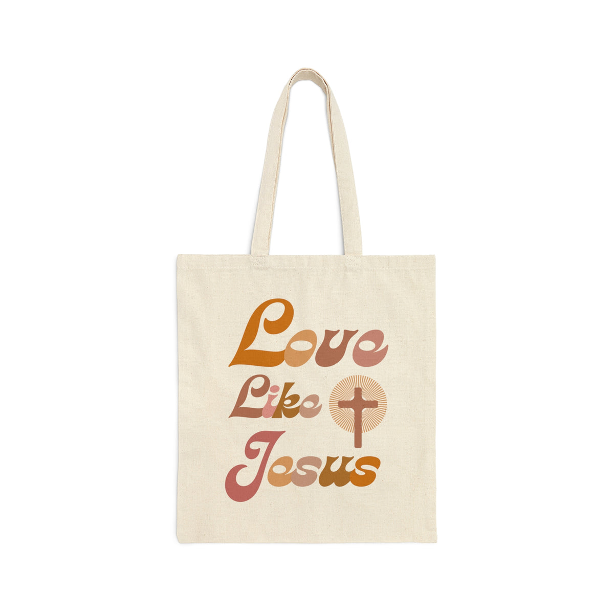 Love Like Jesus Tote Bag in Groovy Pinks