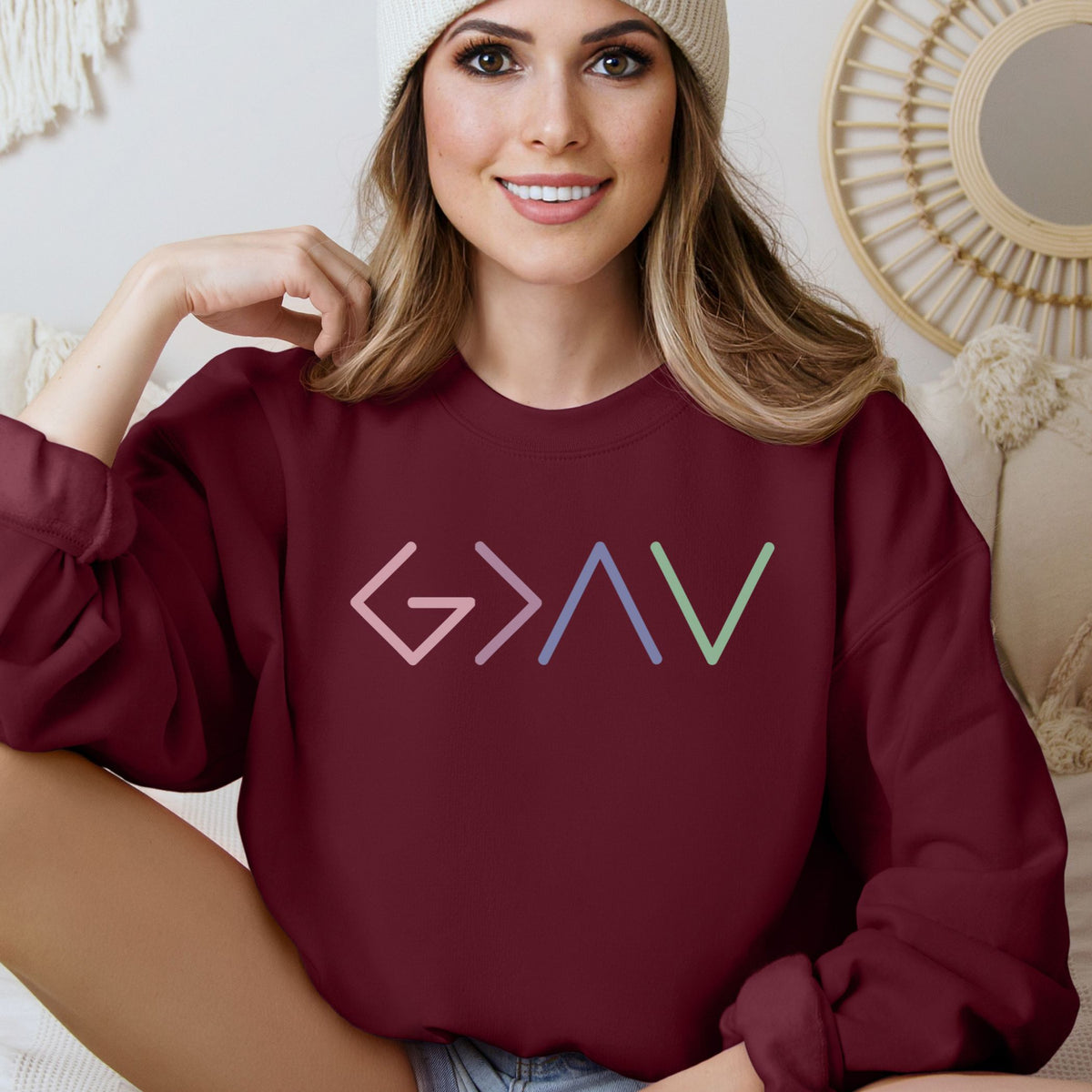 God is Greater than the Highs and Lows - Unisex Crewneck Sweatshirt