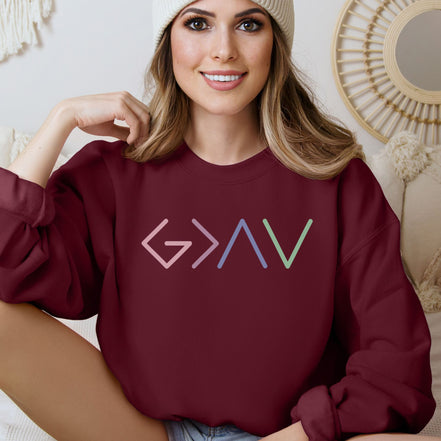 God is Greater than the Highs and Lows - Unisex Crewneck Sweatshirt