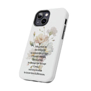 Serenity Prayer Watercolor Floral TOUGH Protective iPhone Case