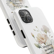 Serenity Prayer Watercolor Floral TOUGH Protective iPhone Case