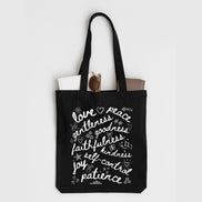 Fruit of the Spirit Doodle Collage Tote Bag