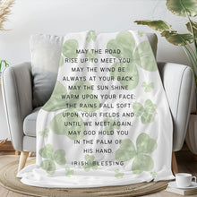 Load image into Gallery viewer, May the Road Up to Meet You - Irish Blessing Minky Blanket
