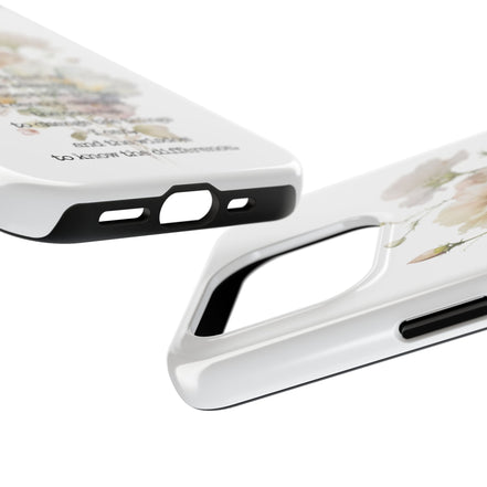 Serenity Prayer Watercolor Floral TOUGH Protective iPhone Case
