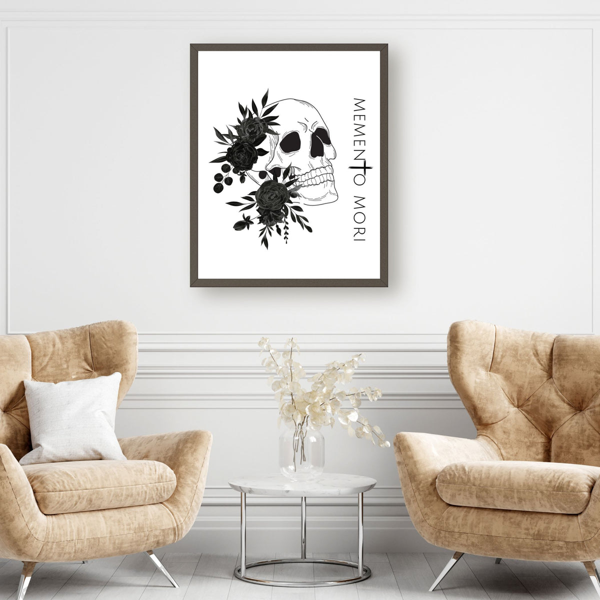 Memento Mori | Black Flowers | Printable Wall Art