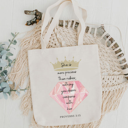 She is More Precious Than Rubies - Tote Bag