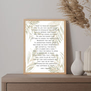 Teacher Appreciation Poem - Botanical Leaves: Printable Wall Art