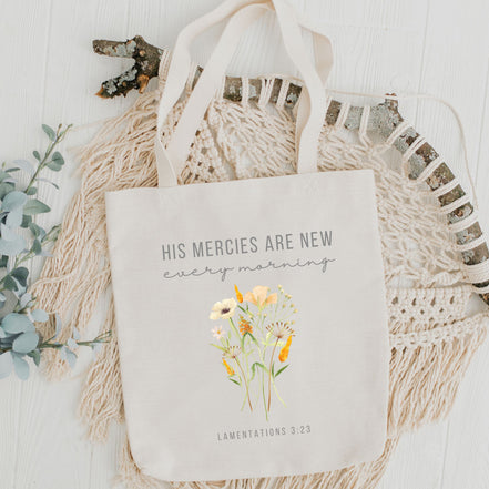 His Mercies are New Every Morning Tote Bag