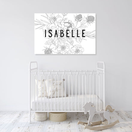Personalized Floral Name Sign