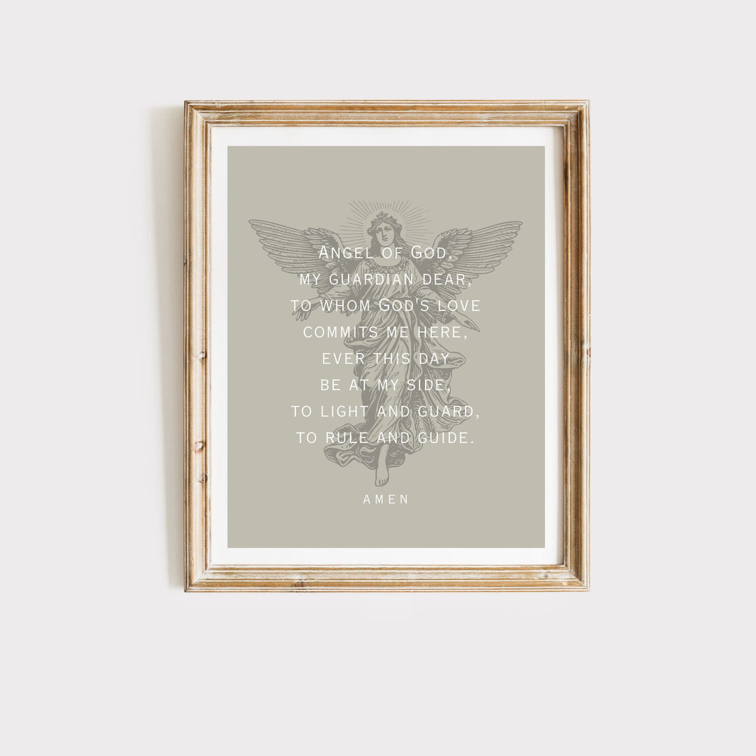 Angel of God:  Guardian Angel Prayer - Printable Wall Art