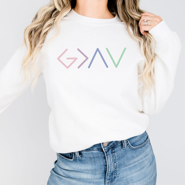 God is Greater than the Highs and Lows - Unisex Crewneck Sweatshirt