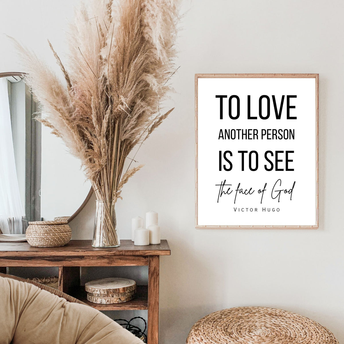 To Love Another Person is to See the Face of God: Victor Hugo - Printable Wall Art