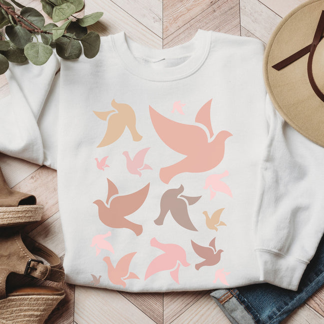 Holy Spirit Dove Sweatshirt in Pinks