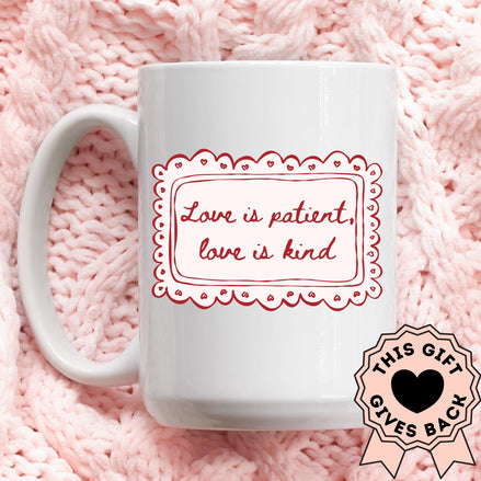 Love is Patient, Love is Kind - Personalized Couples Mug