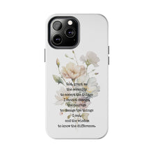 Load image into Gallery viewer, Serenity Prayer Watercolor Floral TOUGH Protective iPhone Case
