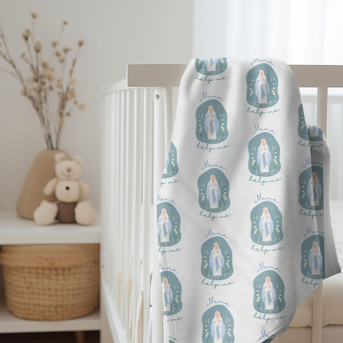 Mama Help Me - Virgin Mary White Blanket