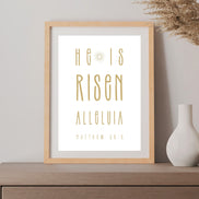 He is Risen, Alleluia - Modern Minimalist Printable Poster