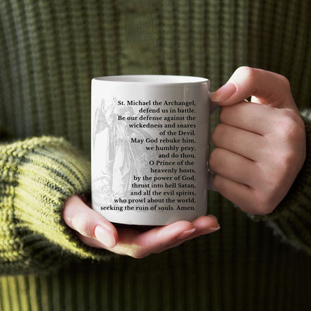 St. Michael Archangel Prayer Mug - Vintage Design
