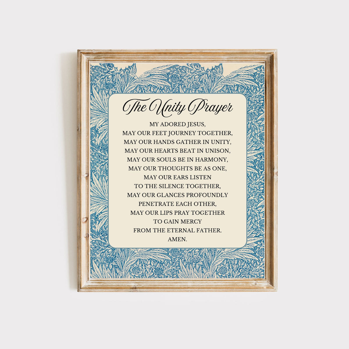 The Unity Prayer x William Morris Marigold:  Printable Wall Art