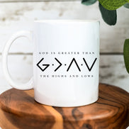 God is Greater than the Highs and Lows - Mug
