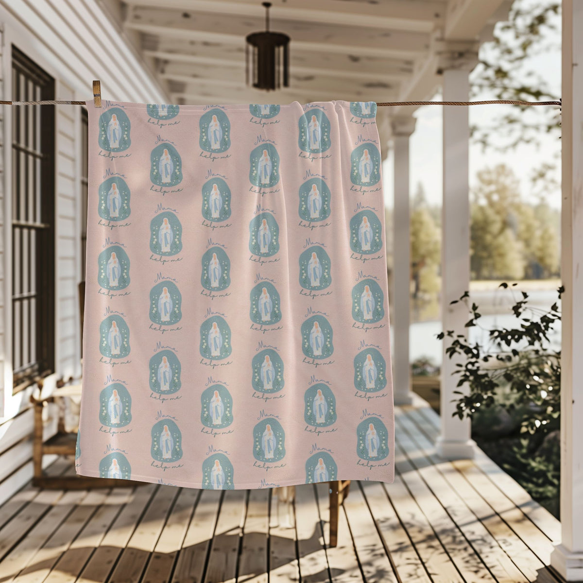 Mama Help Me - Virgin Mary White Blanket
