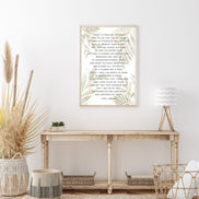 Teacher Appreciation Poem - Botanical Leaves: Printable Wall Art