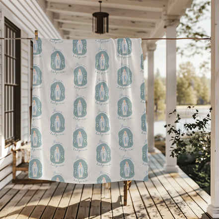 Mama Help Me - Virgin Mary White Blanket