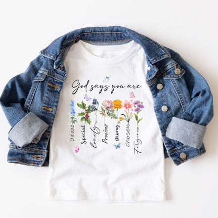 God Says You Are: Kids Crewneck T-shirt