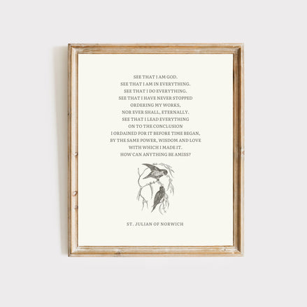 See That I Am God - St. Julian of Norwich:  Printable Wall Art