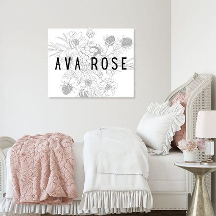 Personalized Floral Name Sign