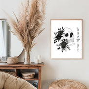 Memento Mori | Black Flowers | Printable Wall Art