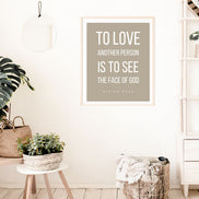 To Love Another Person is to See the Face of God: Victor Hugo - Printable Wall Art
