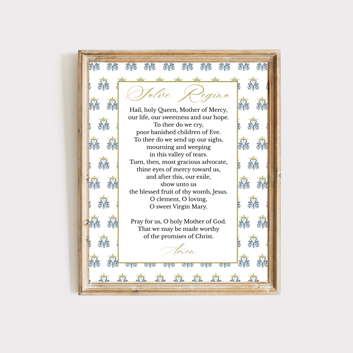Salve Regina | Hail Holy Queen Prayer - Printable Wall Art