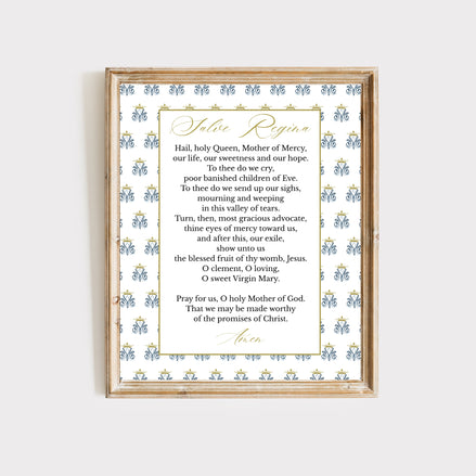 Salve Regina | Hail Holy Queen Prayer - Printable Wall Art