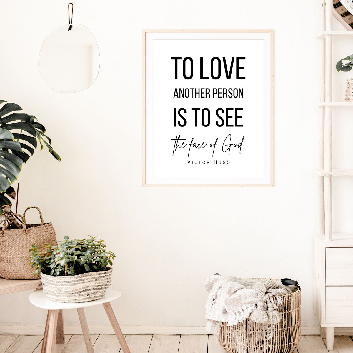 To Love Another Person is to See the Face of God: Victor Hugo - Printable Wall Art