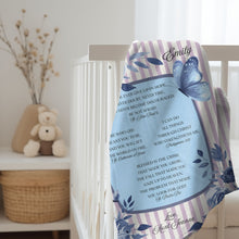 Load image into Gallery viewer, Personalized Blanket for Catholic Youth With Saint Quotes - Purple and Blue
