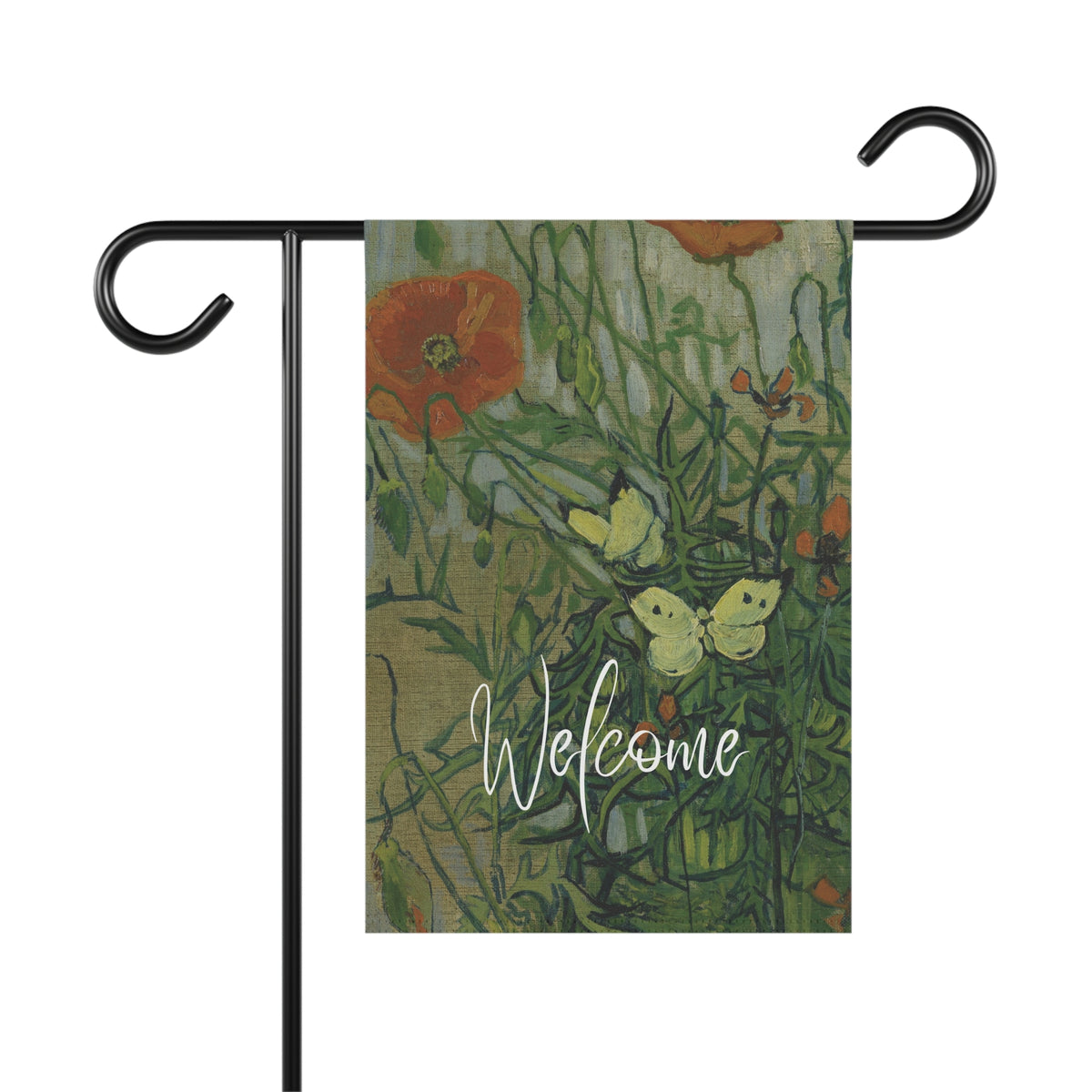Butterflies and Poppies - Van Gogh - Garden Flag & House Banner