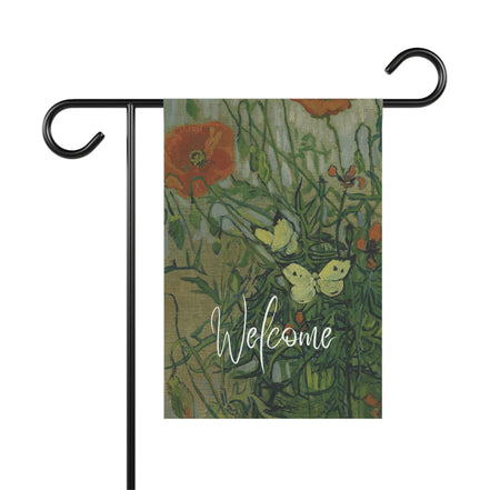 Butterflies and Poppies - Van Gogh - Garden Flag & House Banner
