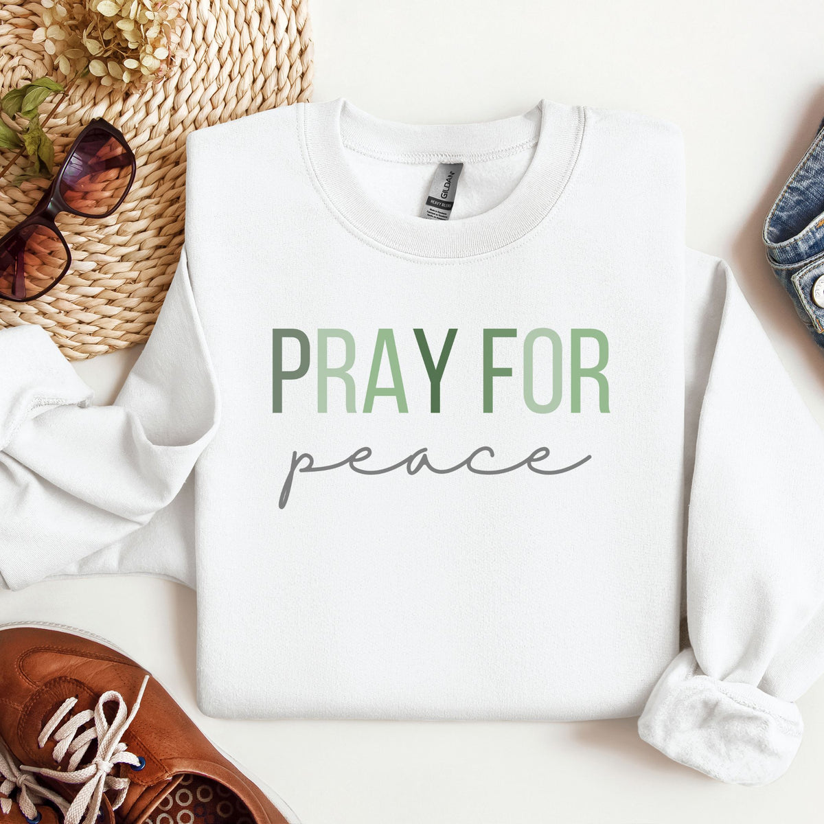 Pray for Peace Crewneck Sweatshirt