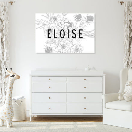 Personalized Floral Name Sign