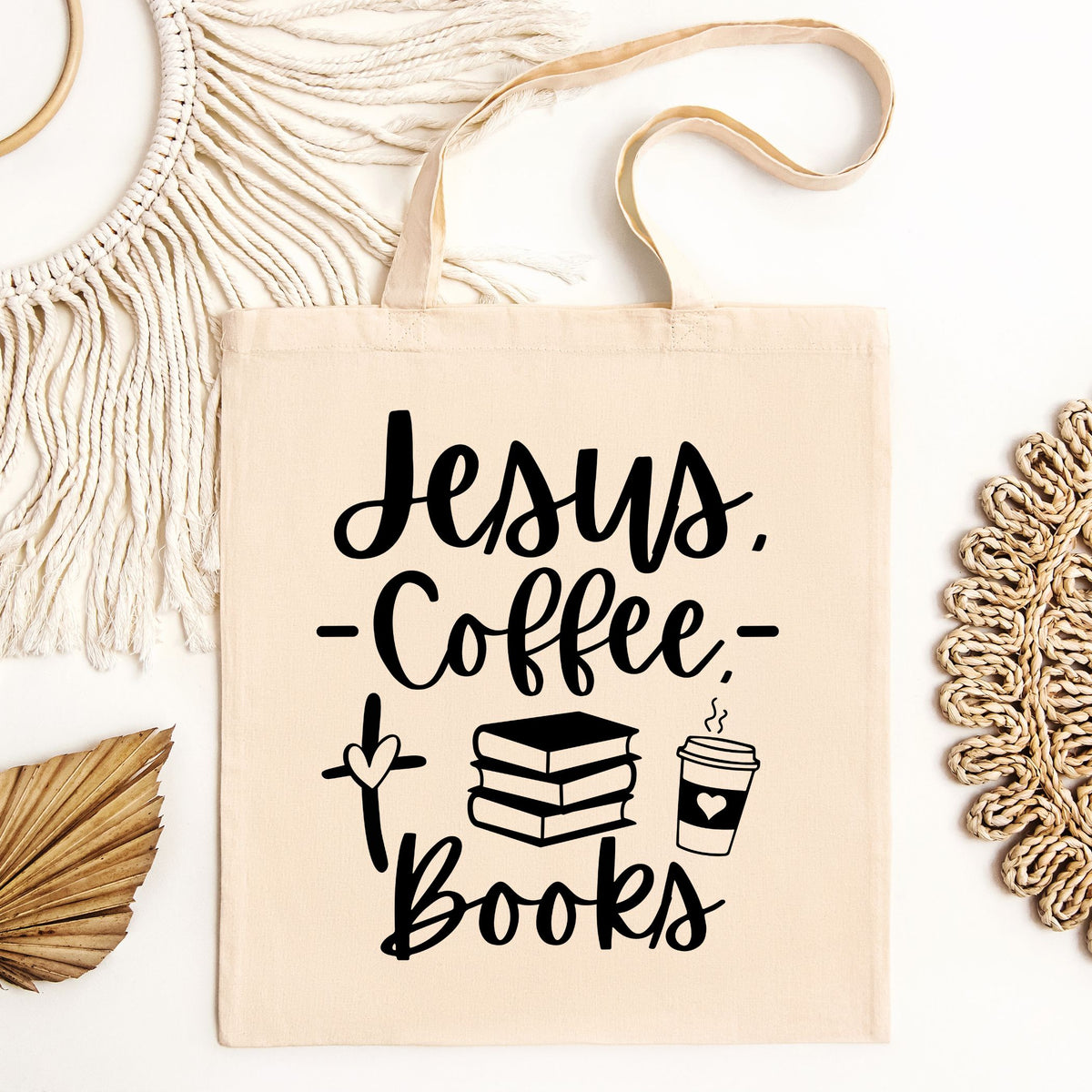 Jesus, Coffee, Books - Tote Bag