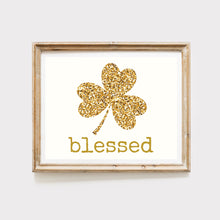 Load image into Gallery viewer, Blessed - Confetti Shamrock Printable Wall Art
