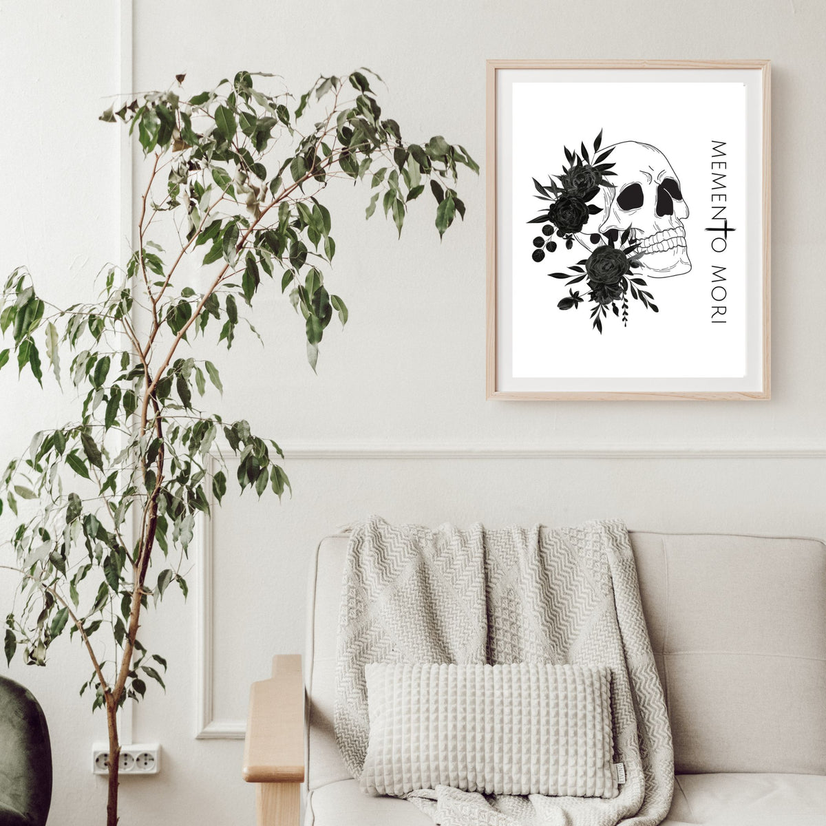 Memento Mori | Black Flowers | Printable Wall Art