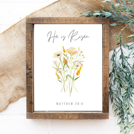 He is Risen - Wildflowers: Printable Easter Decor