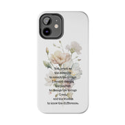 Serenity Prayer Watercolor Floral TOUGH Protective iPhone Case