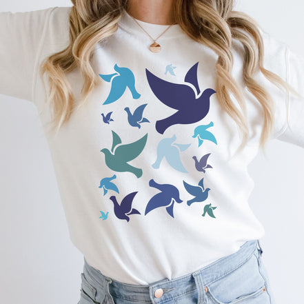 Holy Spirit Dove Sweatshirt in Blues