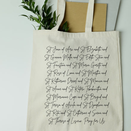 Catholic Women Saints Tote Bag
