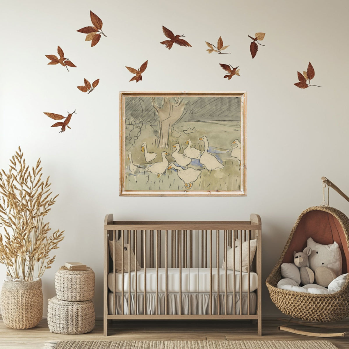 Vintage Ducks Painting: Printable Wall Art